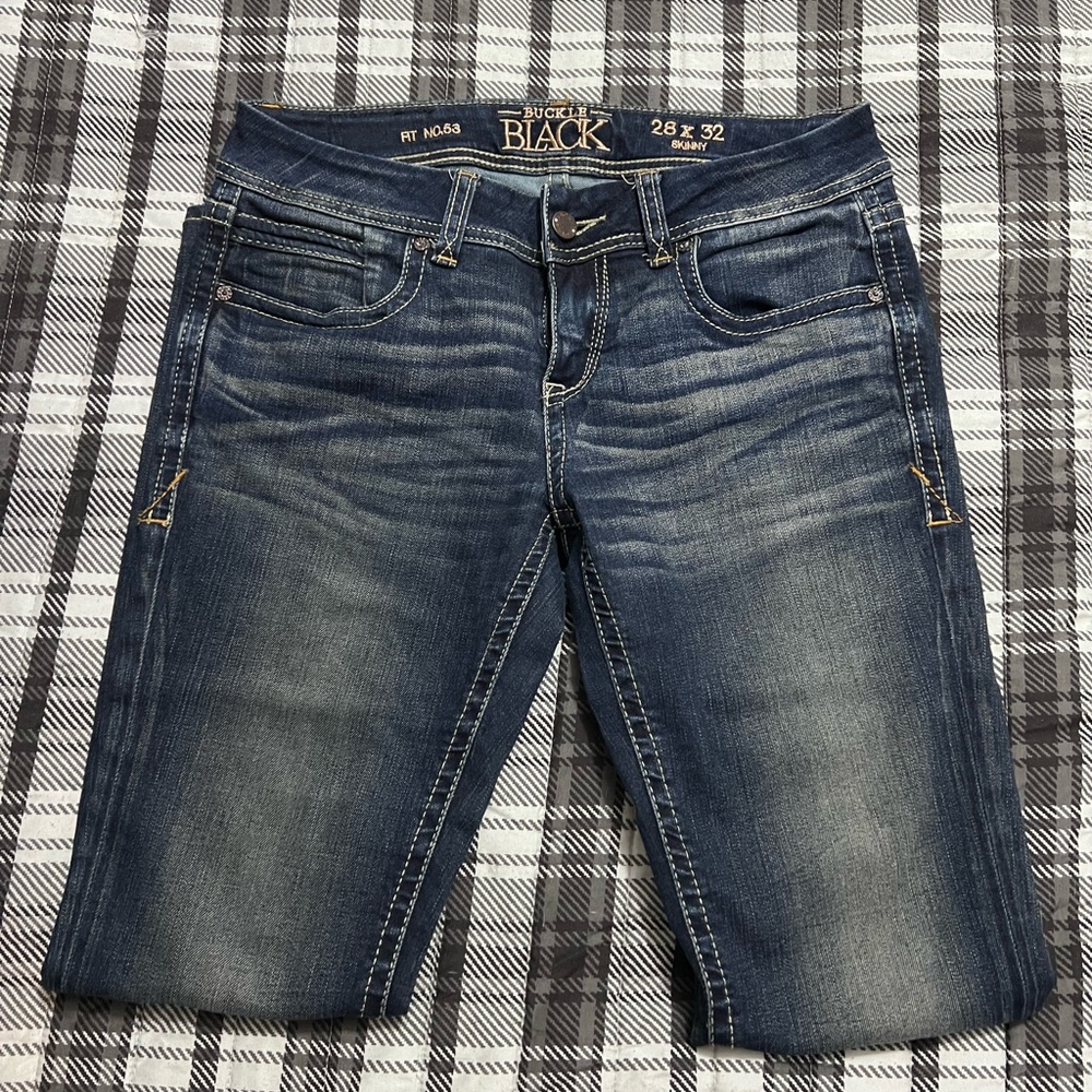 Buckle Black Skinny Jeans